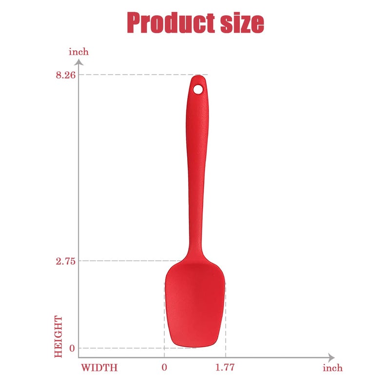 Hokisei Silicone Spatula Set, Rubber Spoon Spatula for Baking, Heat Resistant Cooking Utensil, Flexible Silicone Spoon Baking Mixing Tool Cooking Gadget (4-Piece) - Image 5